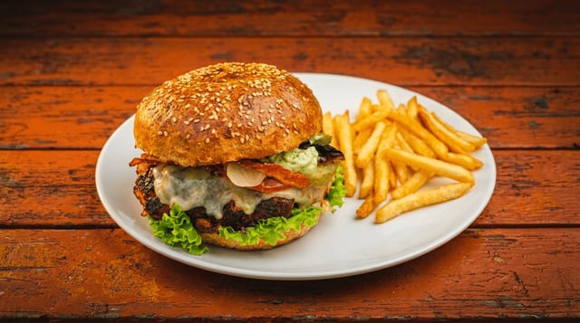 Burger with French Fries.