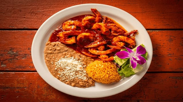 Spicy Diabla Shrimp Plate.